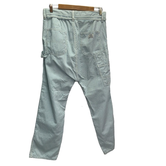 Denimist Carpenter Drop Pants 100% Cotton Blue Stripe Size 25 - Picture 6 of 12
